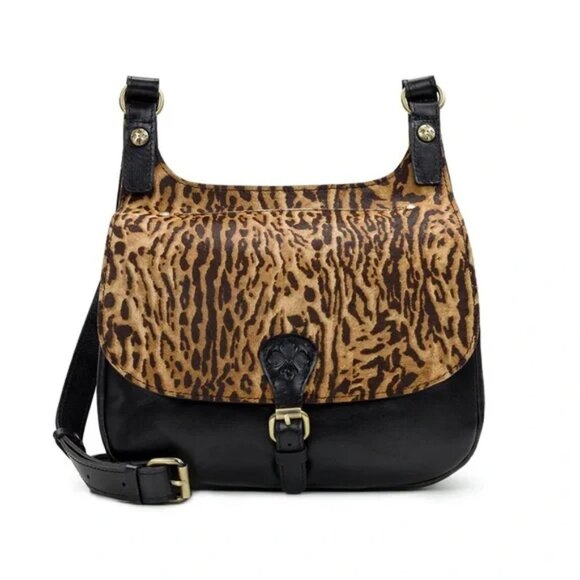 Patricia Nash Animal Print Exotic Cat London Saddle Bag NWT - Picture 1 of 4